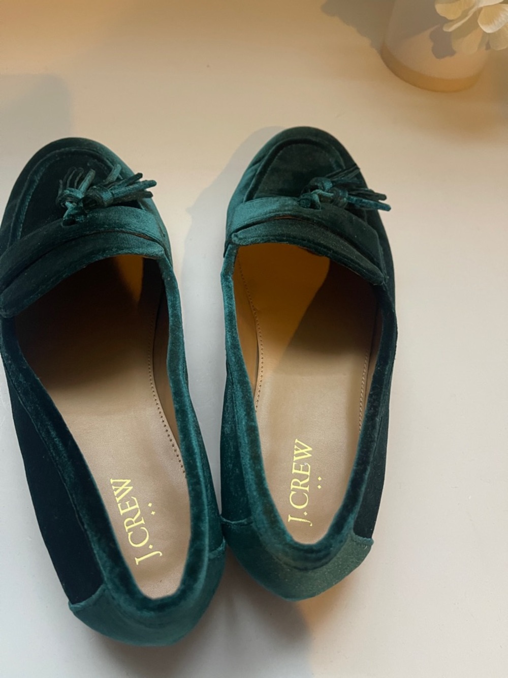 J. Crew Factory Velvet Tassel Low-Heeled Loafers - Picture 4 of 6